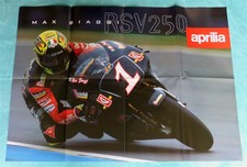 Aprilia range poster / brochure 1996 Max Biaggi, Pegaso, Moto 6.5, RS250, etc