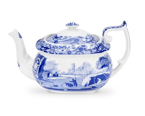 Spode blue italian teapot - spode,