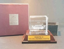 UEFA 2003 Champions League Final Manchester United Stadium Glass Paperweight VIP