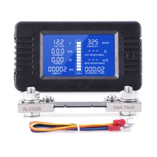 0-200V LCD DC Display Battery Monitor Meter 100A Shunt For Car RV Solar System