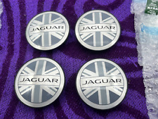 4 GENUINE JAGUAR UNION JACK ALLOY WHEEL CENTRE CAPS F S Type E F I Pace, XF XJ
