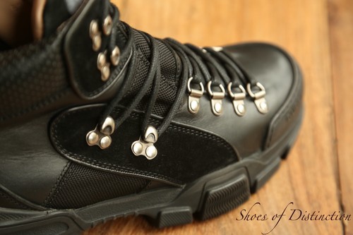 Gucci black leather suede - gucci,