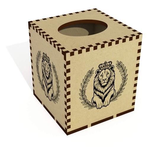 Square lion with laurel - 'lion,