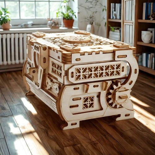 Wooden jewelry box - 3d,