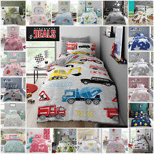 KIDS BEDDING SET Reversible Single Bed Duvet Quilt Cover Pillowcase Boys Girls