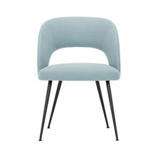 *WAS £408* STACEY DINING CHAIR / DUCK EGG BLUE/ LINEN / H 790 W 600 D 550