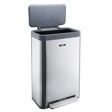 Kitchen Rubbish Waste Bin Recycling Wide Single Pedal Removable Inner 65L White