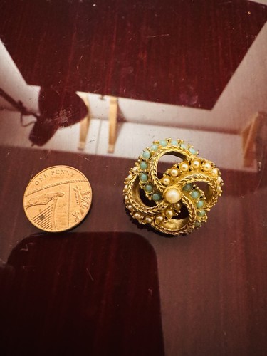 Vintage sphinx brooch blue - brooch,