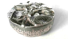 Silver Scenes Silver Plated Trinket Box with Engraved Poetry Etching