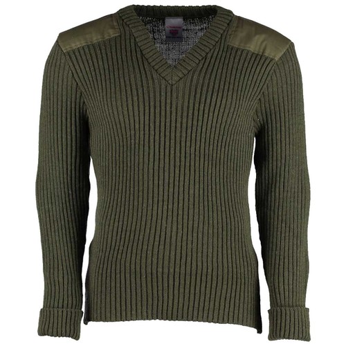 Woolly pully neck army - pully, v-neck