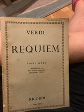 Verdi Requiem Vocal Score Ricordi Vintage Music Book Softback