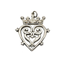 1970's Silver Hallmarked Scottish Luckenbooth Pendant Without Chain.