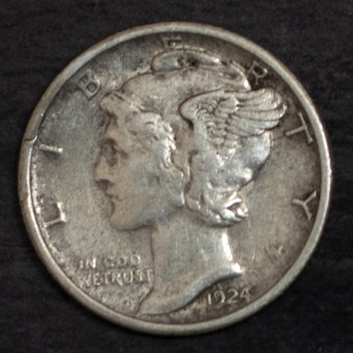 1924 mercury dime - 1924, xf