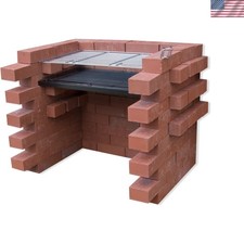 Customizable Brick Charcoal BBQ Grill Kit with Easy Assembly - Perfect for BBQs
