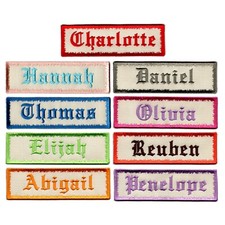 Custom Embroidered, Single line Biker, Name Tag Patches Sew on Iron on hook&loop