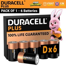 Duracell Plus D Batteries (6 Pack) - Alkaline 1.5V - LR20 MLR20 MN1300