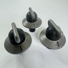 3x DeLonghi Control Knob DFS090DO Cooker Oven Hob Dial OEM Replacement Part Grey