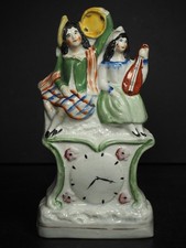 Antique?/Vintage Staffordshire Flat Back - Scottish Couple Clock