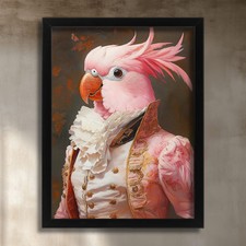 Pink Cockatoo Portrait Vintage
