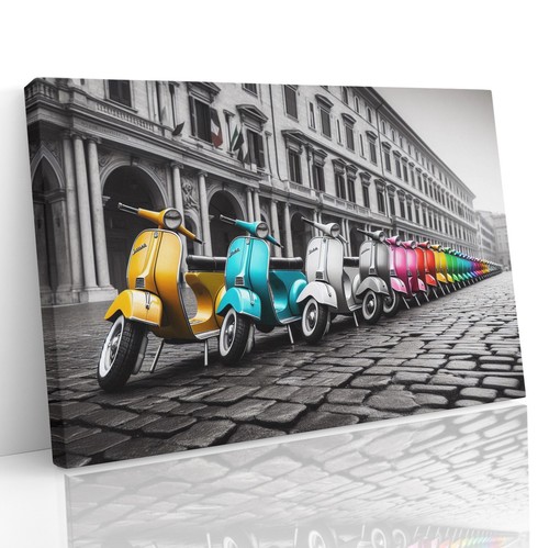 Colourful vespa scooters - vespa, in