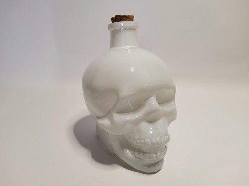 Glass skull bottle white - glass,