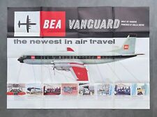 BRITISH EUROPEAN AIRWAYS VICKERS VANGUARD AIRLINE POSTER BROCHURE BEA 1960'S