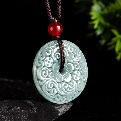 Myanmar jadeite flower pendant - flower,