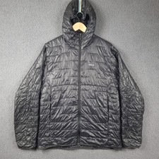 PATAGONIA Jacket Mens L Large Black Micro Puff Hoody Puffer Hooded Lightweight