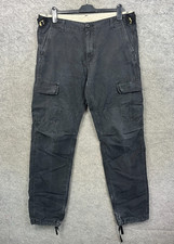 Carhartt Trousers Mens 34 x 34 Black Aviation Pant Cargo Ripstop Utility Combat