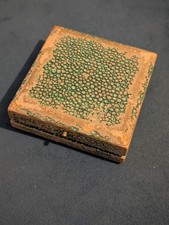 Vintage Antique Square Green Jewellery Box with Damage See Photos