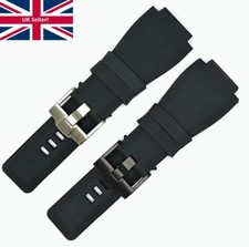 24mm Watch Strap For Bell & Ross Silicone Rubber Band BR01 BR03 Replacement UK