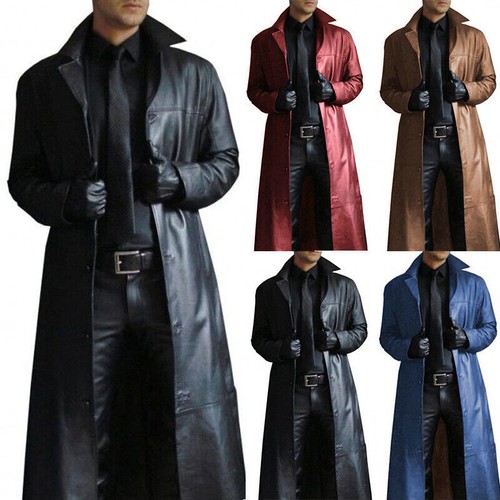 Mens winter leather trench - winter,