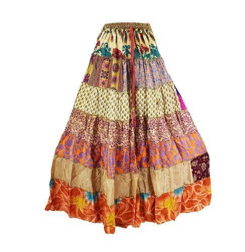 Tiered silk dancing skirt - tiered,