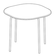 TABLE ONLY!! Hygena Amparo White Dining Table NO CHAIRS, 85x85x76cm