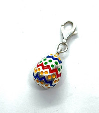 Sterling Silver Colourful Enamel Egg Dangle Charm or Pendant