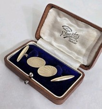 Antique 9ct gold cufflinks. Of Oval Form. Birmingham 1966. By Henry Griffith 