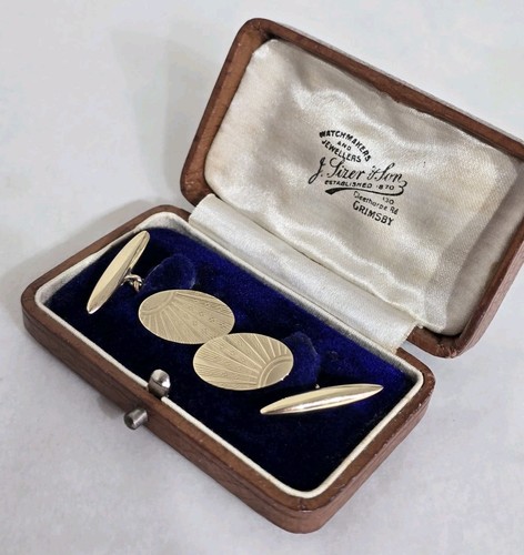 Antique 9ct gold cufflinks of - 9ct, cufflinks.