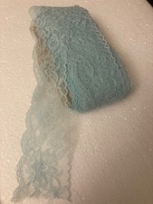 VINTAGE BLUE LACE BUNDLE 3” WIDE BY 18 yards LENGTH, FLOWER PATTERN UNUSED