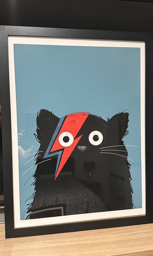 Black framed art print - art, david