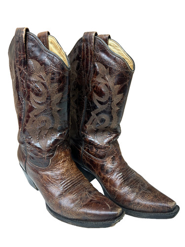Corral brown leather cowboy - corral,