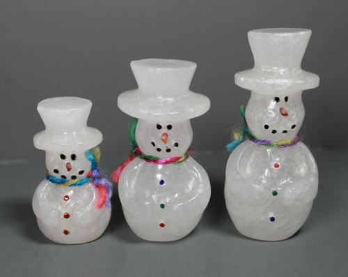 Zuni fetish snowman family - zuni,