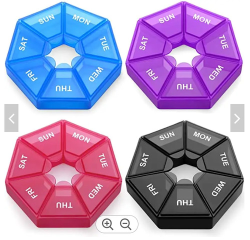 Round day pill box organizer - pill,