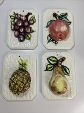 Vtg MCM Ceramic Fruit Wall