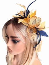 Gold And Navy Fascinator