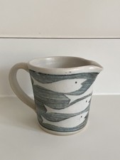 Vintage Neil Tregear Studio Pottery - Small Fish Decorated Jug