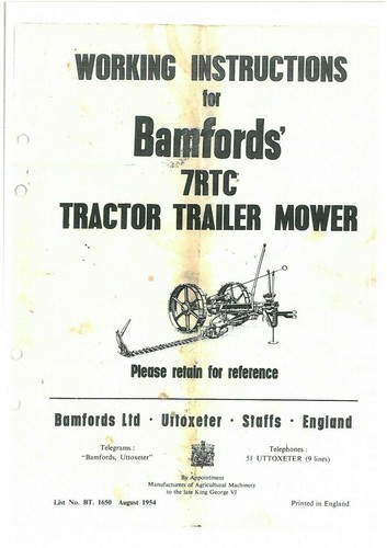 Bamfords 7rtc tractor - bamfords,