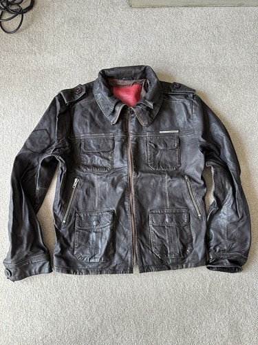 Superdry brad leather jacket - leather,