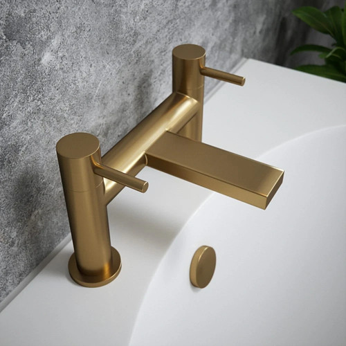 Bath filler tap - brushed, brass