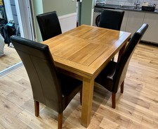 Canterbury Natural Solid Oak 6-8 Seater Extendable Dining Table + 6 chairs VGC