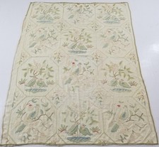 Vintage Traditional Kashmiri Crewel Work Birds on a Floral Branch Textile 170x13
